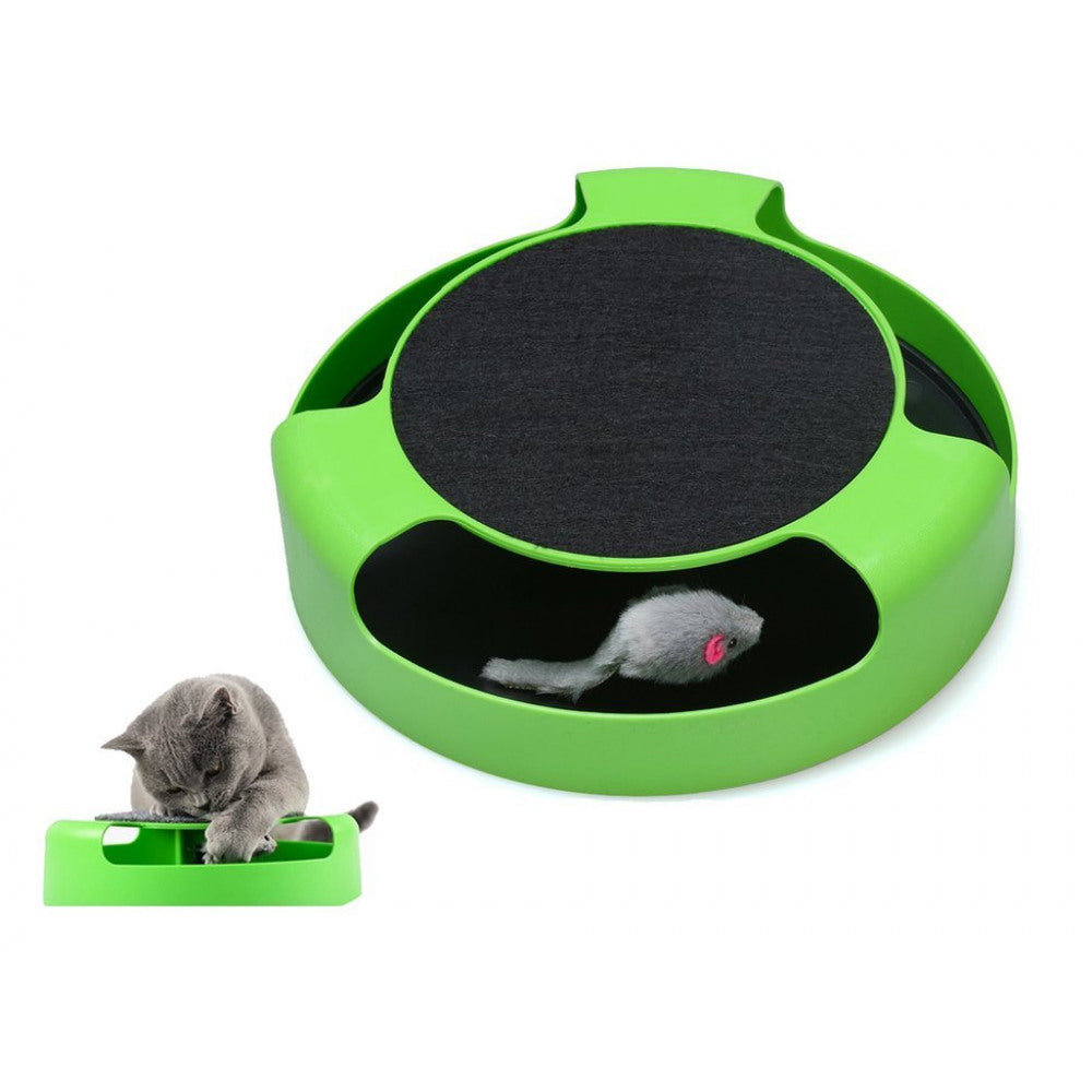 Cat Toy – Mouse Wheel & Scratching Post