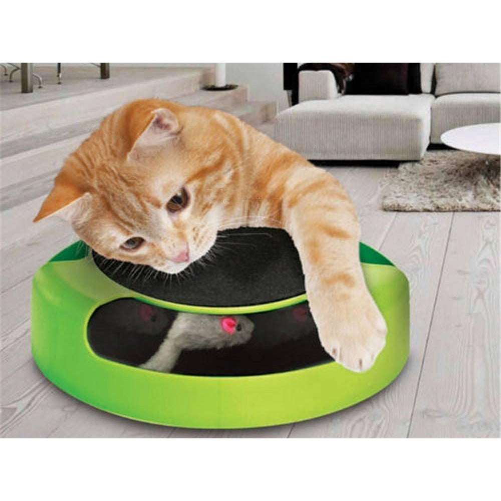 Cat Toy – Mouse Wheel & Scratching Post