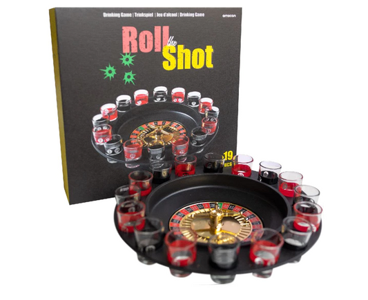 Drinking Roulette Game – Fun Party Drinking Game with Roulette & Shot Glasses